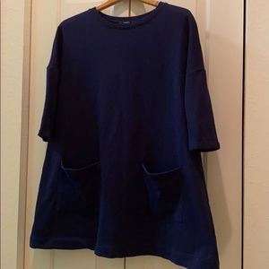 Navy Swing Sweatshirt Dress